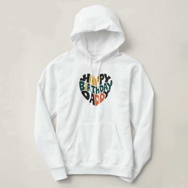 Pull À Capuche papa d'anniversaire heureux (Design devant)
