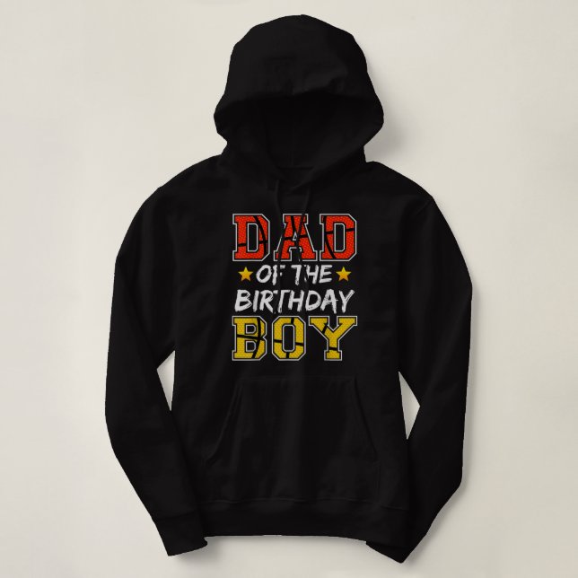 Pull À Capuche Papa De L'Anniversaire Garçon Basketball Père Dadd (Design devant)