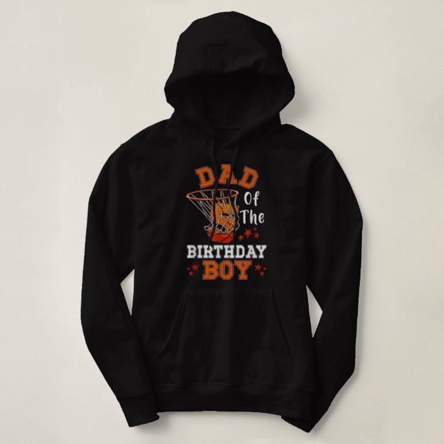 Pull À Capuche Papa Du 5E Anniversaire Basketball Garçon Thème 5  (Design devant)