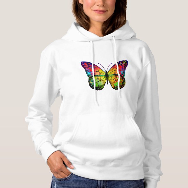 PULL À CAPUCHE PAPILLON ABSTRAIT (Devant)