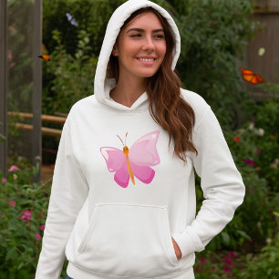 Pull À Capuche Papillon rose souriant