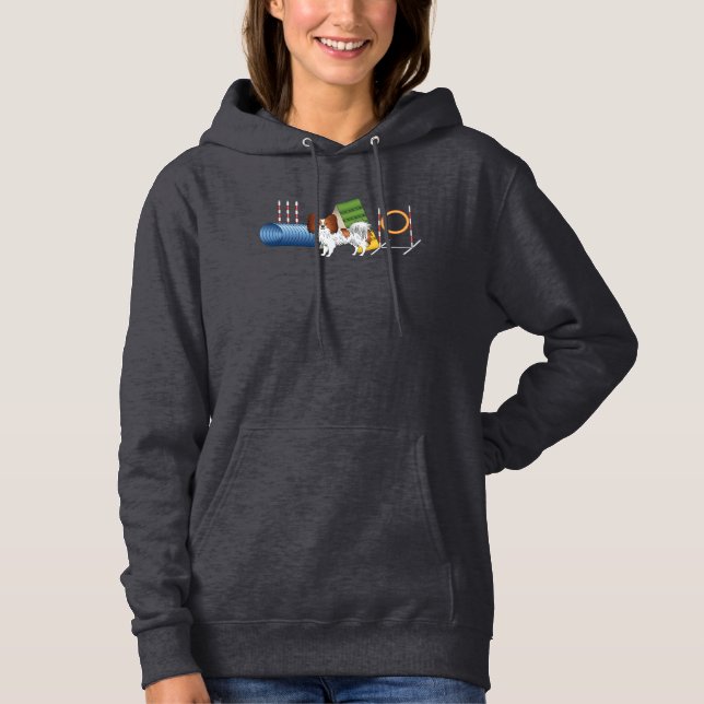 Pull À Capuche Papillon Rouge Et Blanc Avec Équipement D'Agilité (Devant)