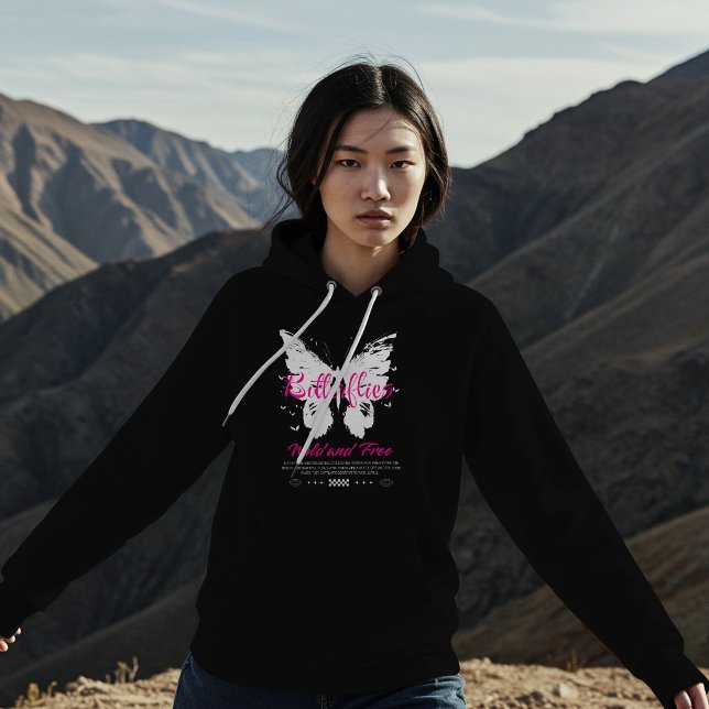 Pull À Capuche Papillon Sauvage et Libre (Créateur téléchargé)