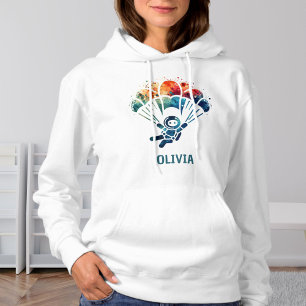Pull À Capuche Parachutiste Coloré Aquarelle Icône Personnalisée