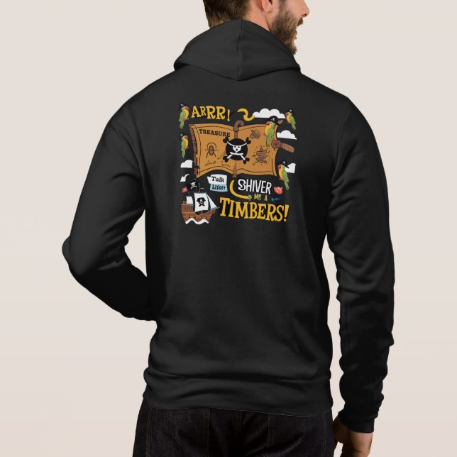 Pull À Capuche Parlez comme une journée de pirates (Dos)