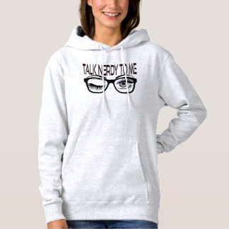 Pull À Capuche Parlez Nerdy Pour Moi Geeks Lunettes Winking Oeil 