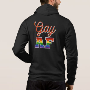 Pull À Capuche Parties scintillant arc-en-ciel orange Gay AF