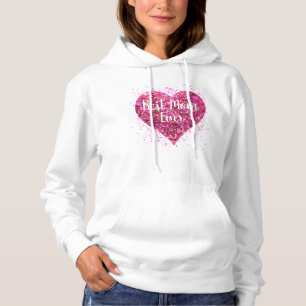 Pull À Capuche Parties scintillant rose étincelle coeur meilleur