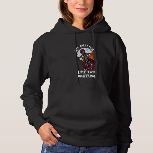 Pull À Capuche Pas de sentiment comme deux squelette roulant en v (Devant)