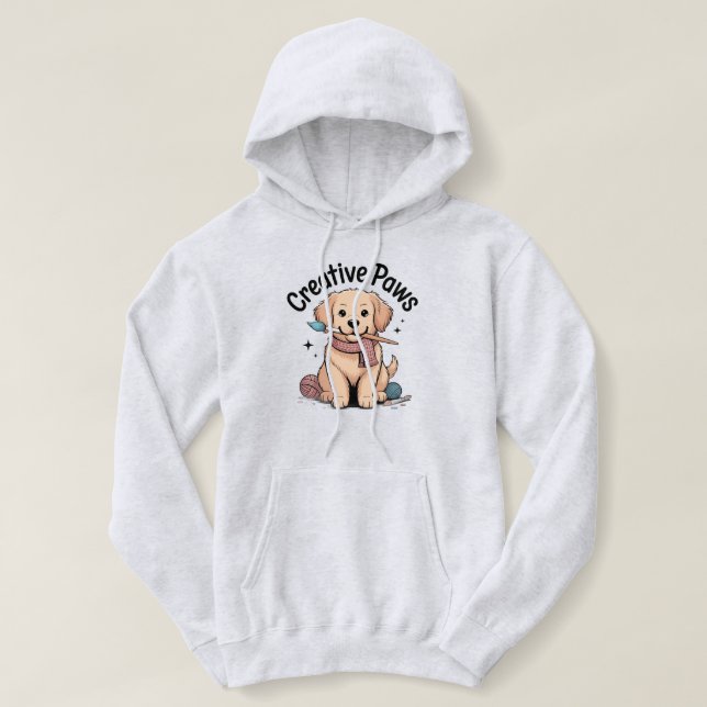 Pull À Capuche Patte Créative Peintre Chien Retriever Doré (Design devant)