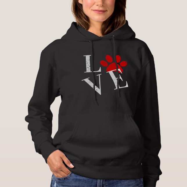 PULL À CAPUCHE PAW DE CHIEN D'AMOUR TENDANCE (Devant)