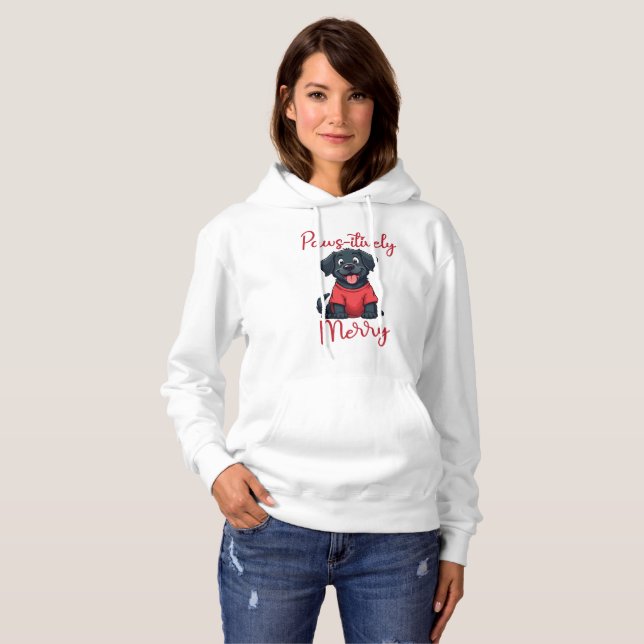 Pull À Capuche "Paws-itively Merry Holidays" (Devant entier)