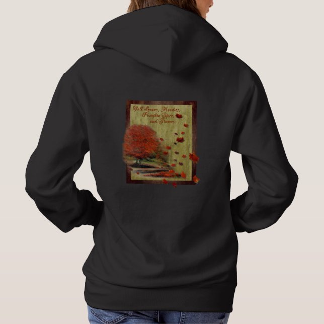Pull À Capuche Paysage d'automne en chute Feuille (Dos)