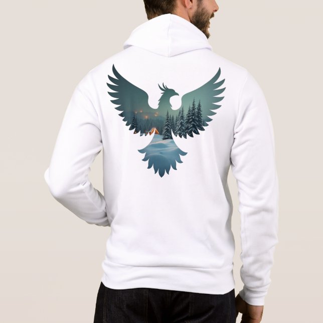 Pull À Capuche Paysage de Noël de Phoenix cool (Dos)