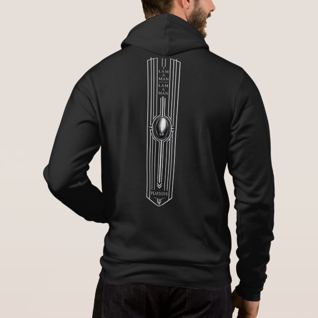 PULL À CAPUCHE PEAFDOVE® SILVER EGG ZIP HOODIE — I AM A MAN (Dos)