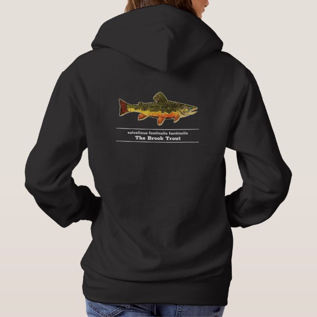 Pull À Capuche Pêche à la mouche de l’omble de fontaine Nom latin (Dos)