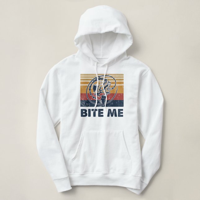 Pull À Capuche Pêche Hotte Bite Me Bass Catfish Pike Pêcheur F (Design devant)