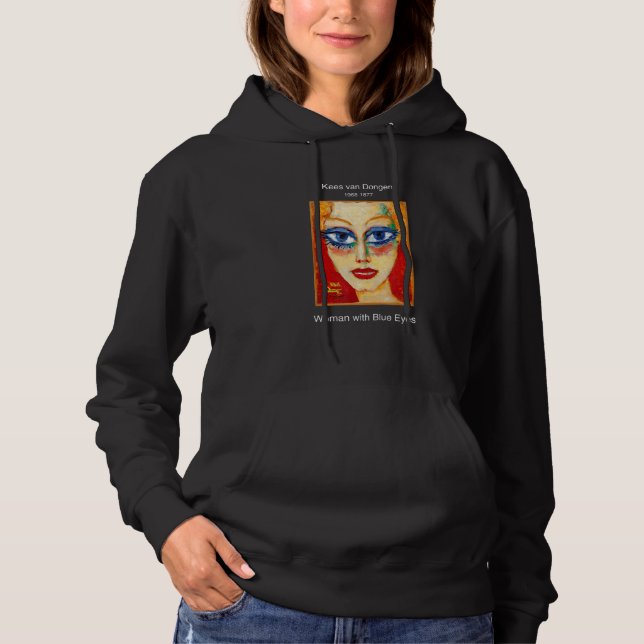 Pull À Capuche Peintre Kees Van Dongen Femme aux yeux bleus Doule (Devant)