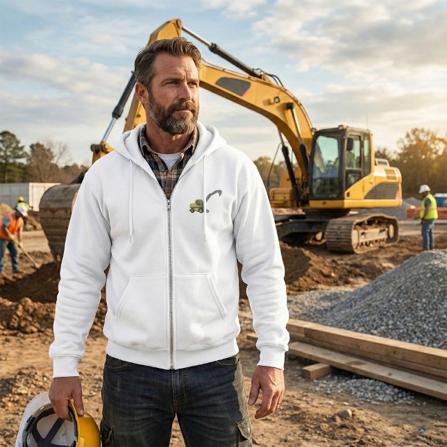 Pull À Capuche Pelle Excavatrice Jaune Engins de Construction (Créateur téléchargé)