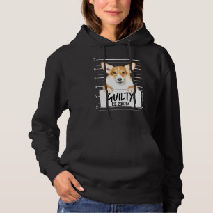 Pull À Capuche Pembroke Welsh Corgi Mugshot Chien coupable