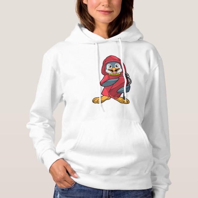 Pull À Capuche Penguin comme pompier avec extincteur (Devant)