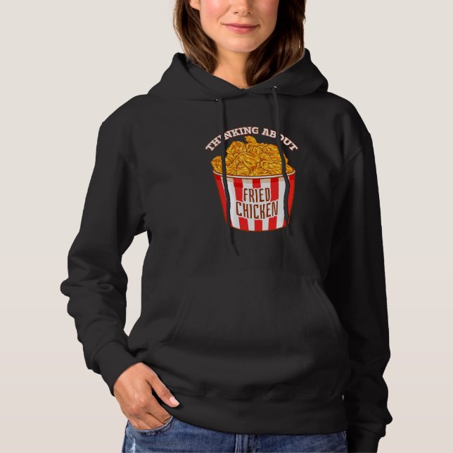 Pull À Capuche Penser au poulet frit Croustillant de poulet frit (Devant)