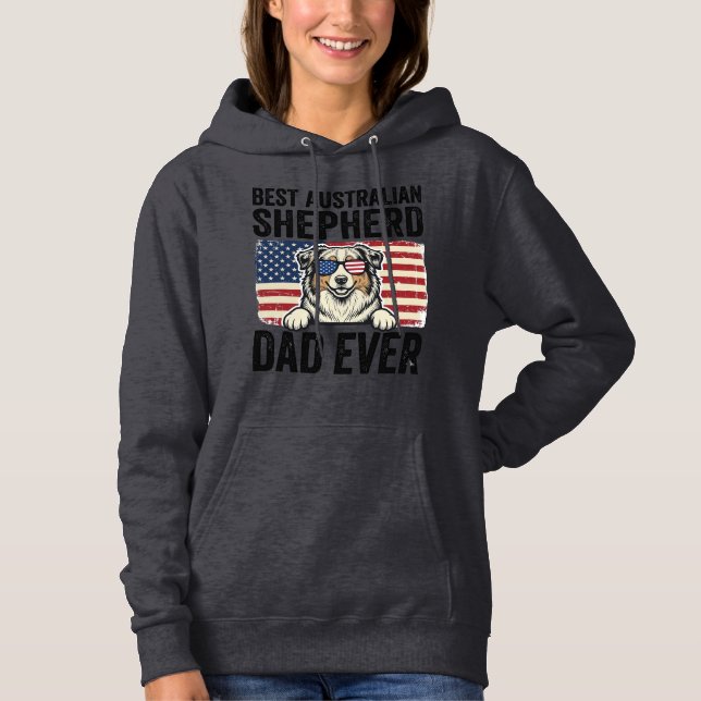Pull À Capuche Père Berger Australien Patriotique Vintage (Devant)