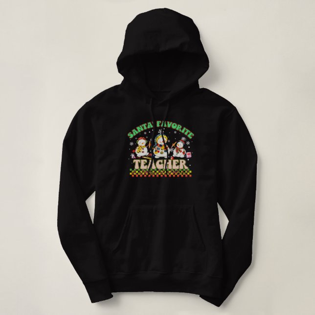 Pull À Capuche père Noël professeur favori snowman (Design devant)