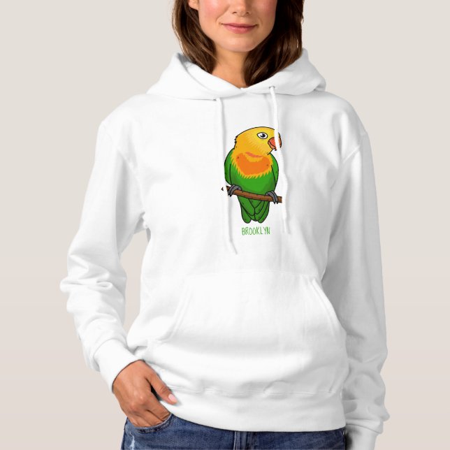 Pull À Capuche Perroquet cartoonique de l'amour mignon (Devant)