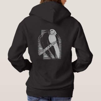 Pull À Capuche Perruche Dos Minimaliste Art Animalier Abstrait