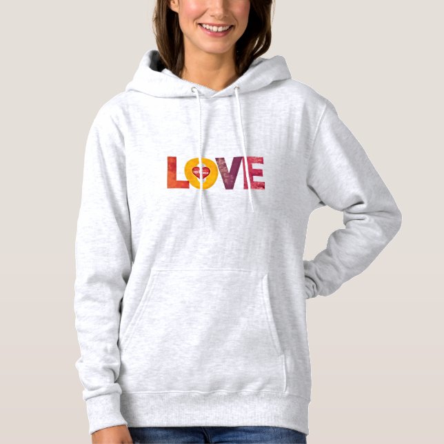 Pull À Capuche Personalizable Valentine's Day Heart Love Women's  (Devant)