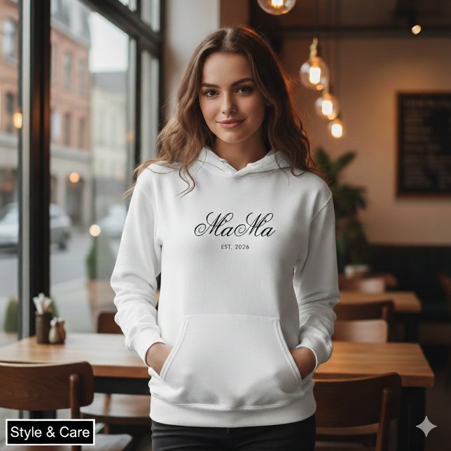 Pull À Capuche Personalized Mama Est Stylish Comfort Wear Hoodie (Personalized Mama Est Stylish Comfort Wear Hoodie)