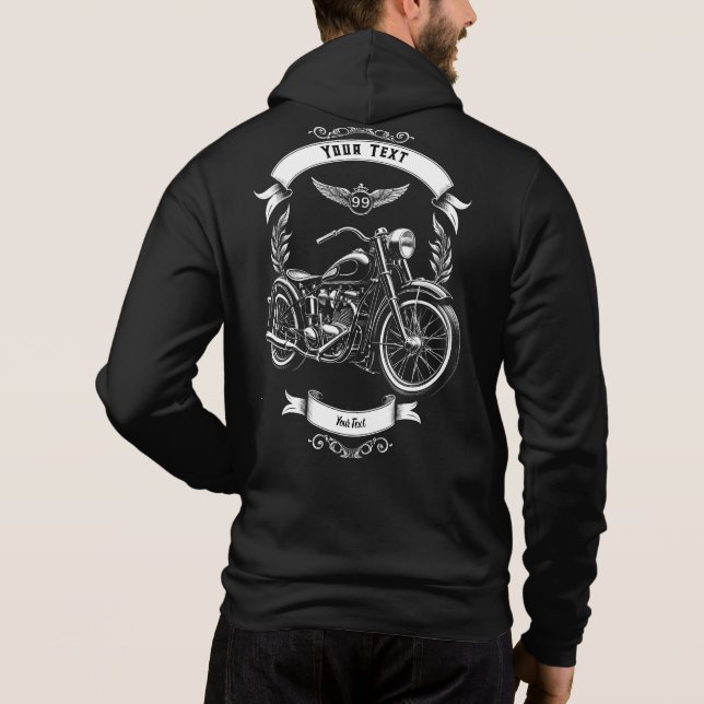 Pull À Capuche Personalized Winter Biker Skull Motorcycle Zip (Dos)
