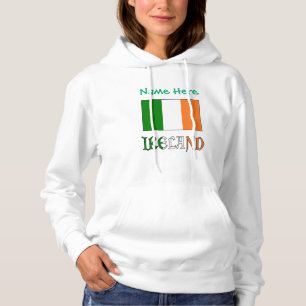 Pull À Capuche Personnalisation Irlande Drapeau Irlandais Vert