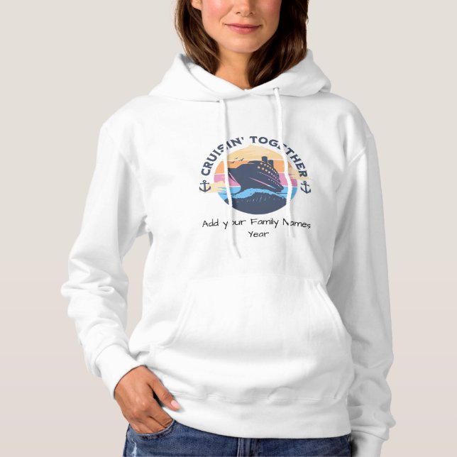 Pull À Capuche Personnaliser Couleurs Crépuscule Bleu/Doux Blanc  (Devant)