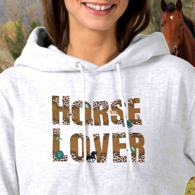 Pull À Capuche Personnaliser sur le dos Amateur de Cheval  (Créateur téléchargé)