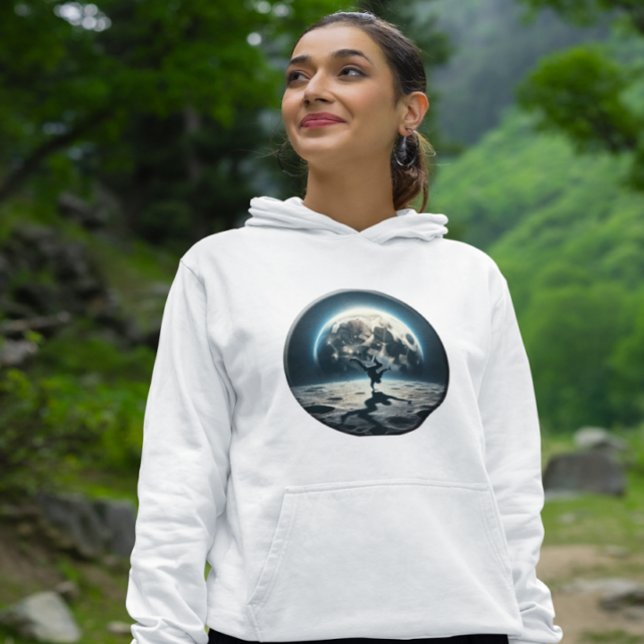 Pull À Capuche Petit-déjeuner lunaire - Style de rue dans l'espac (Créateur téléchargé)