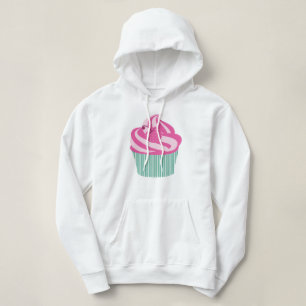 Pull À Capuche Petit gâteau rose de cerise avec les rayures