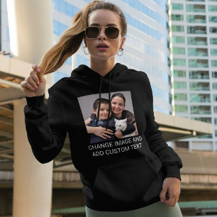 Pull À Capuche Photo de famille personnalisée avec animal de comp