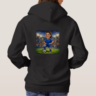 Pull À Capuche Photo personnalisée - Star du football caricature