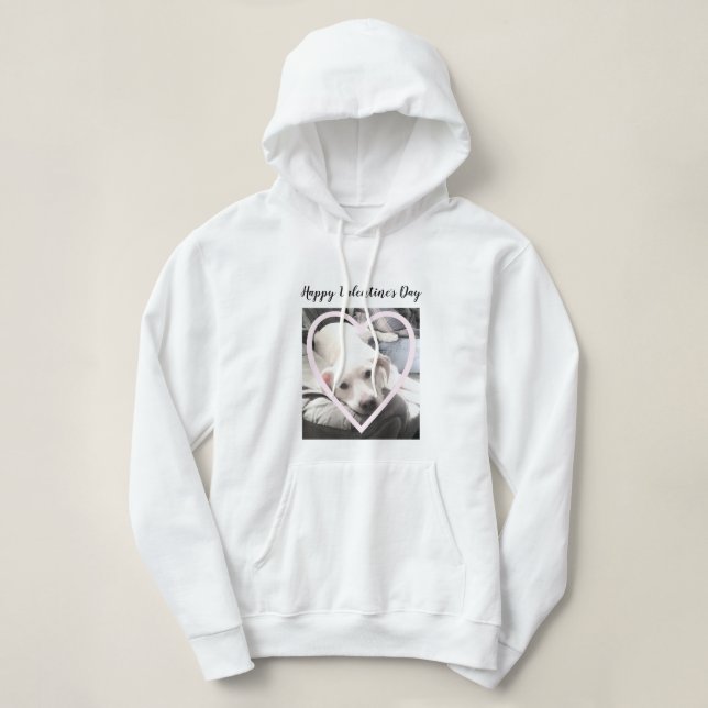 Pull À Capuche Photo super mignonne d'un chiot dans un coeur rose (Design devant)