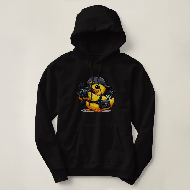 Pull À Capuche Photographe Canard en Caoutchouc (Design devant)