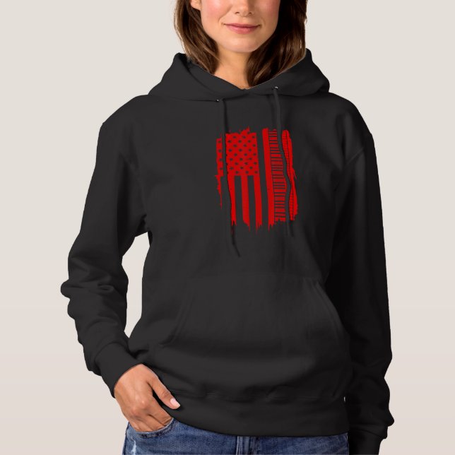 Pull À Capuche Piano Pour Hommes Femmes Cool Drapeau Américain Cl (Devant)