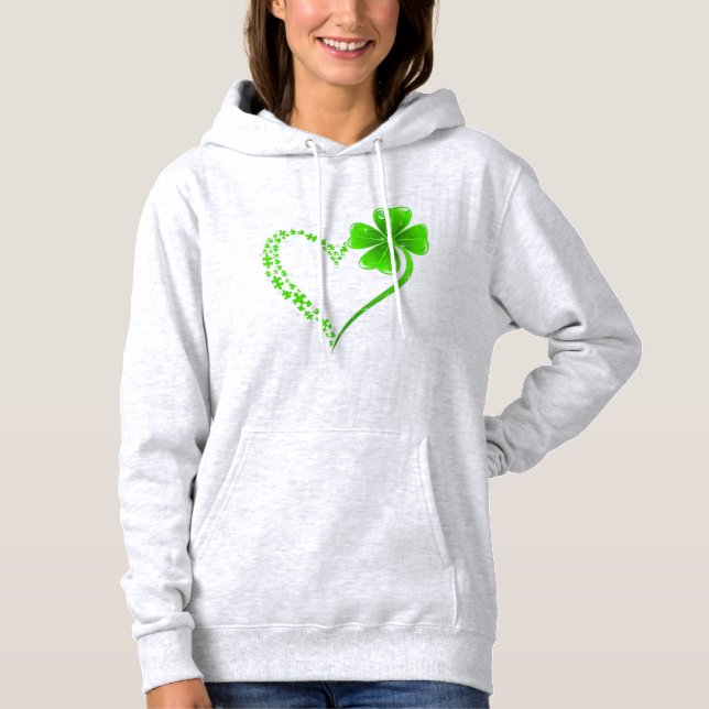 Pull À Capuche Pièces de Puzzle Shamrock de coeur Sensibilisation (Devant)