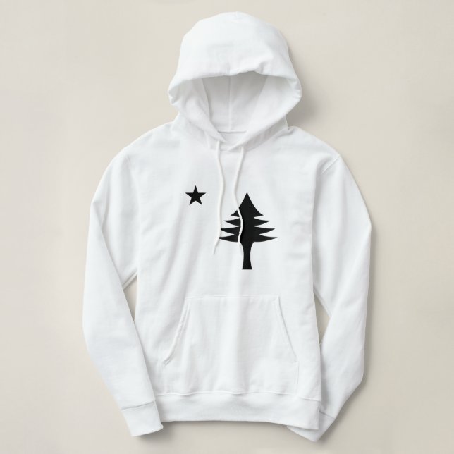 Pull À Capuche Pin et étoile 1901 drapeau de l'état du Maine (Design devant)