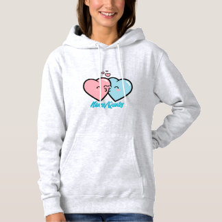 Pull À Capuche Pink & Blue Hearts Kiss