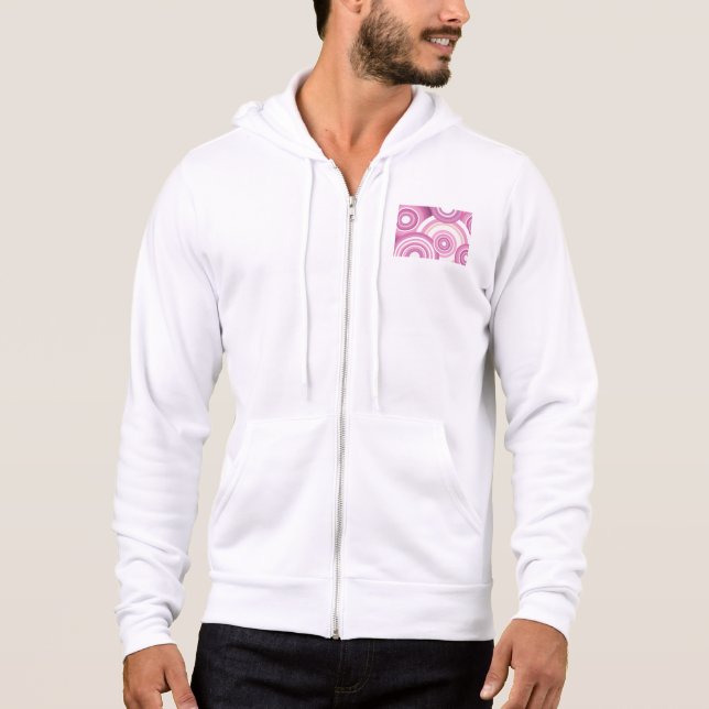 Pull À Capuche Pink Retro Circles Pattern (Devant)