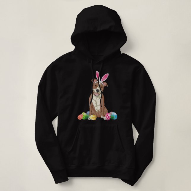 Pull À Capuche Pitbull Chien Oeufs de lapin de Pâques Costume de  (Design devant)