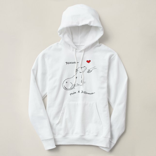 Pull À Capuche Pitbull Dog Secourt Foster Adopter Pit Bull Lover  (Design devant)