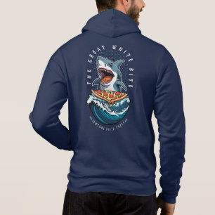 Pull À Capuche Pizza pour manger des requins Le Grand Bite Blan